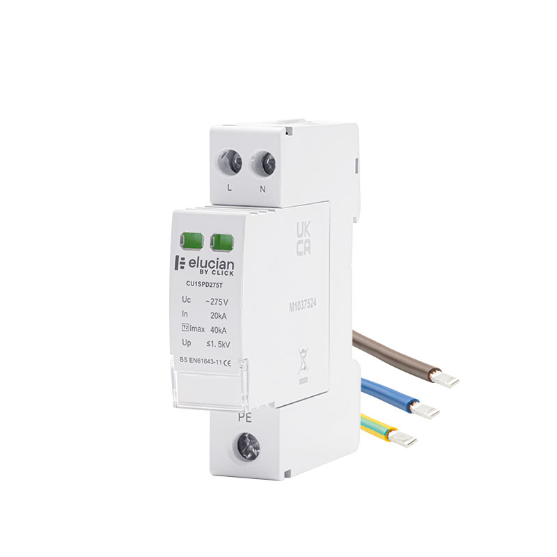 CU1SPD275T | Scolmore | Click Elucian SPD 2 Pole Type 2 40kA 1 Module ...